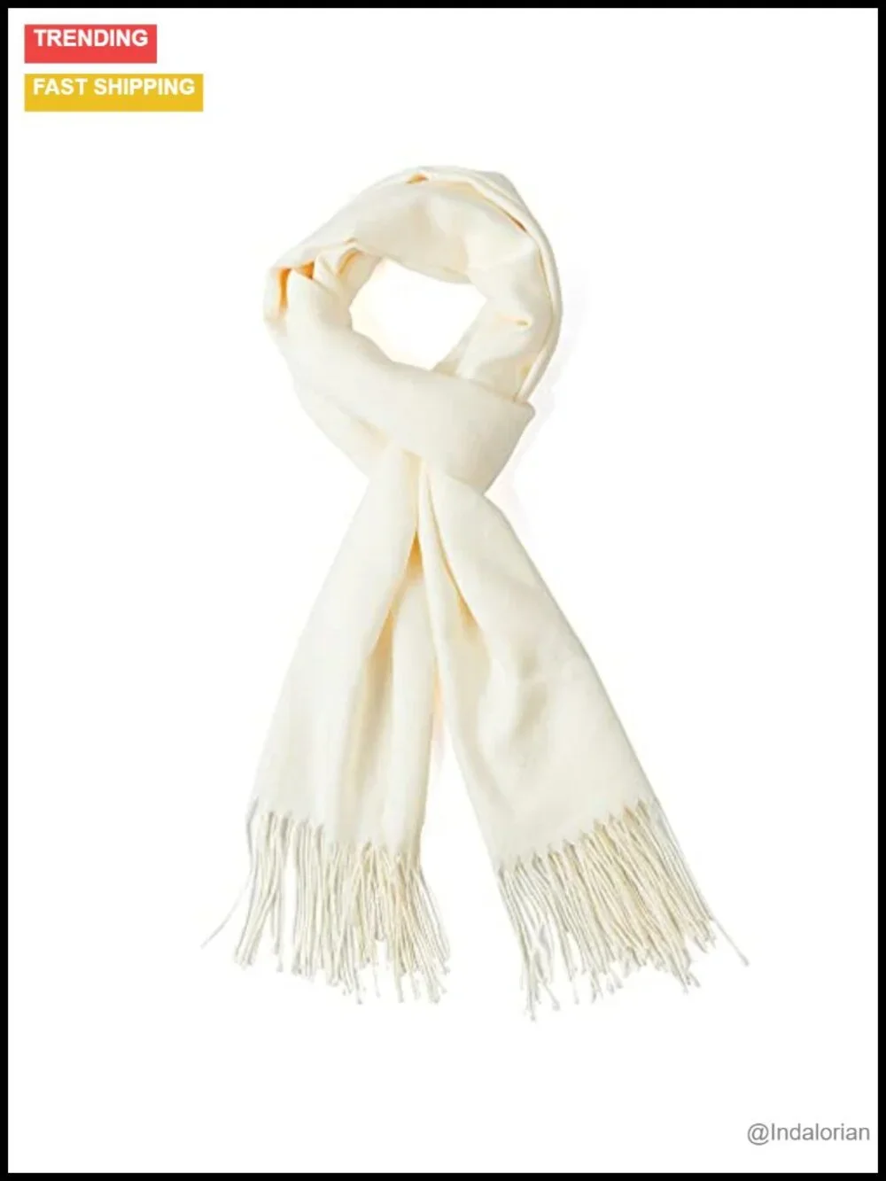 Super Soft Cashmere Feel Scarf Lightweight Winter Fashion Solid Fringe